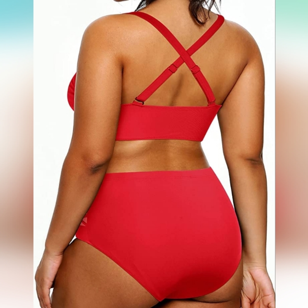 Yonique Womens Plus Size Bikini High Waisted Swimsuits Two Piece Bathing Suits